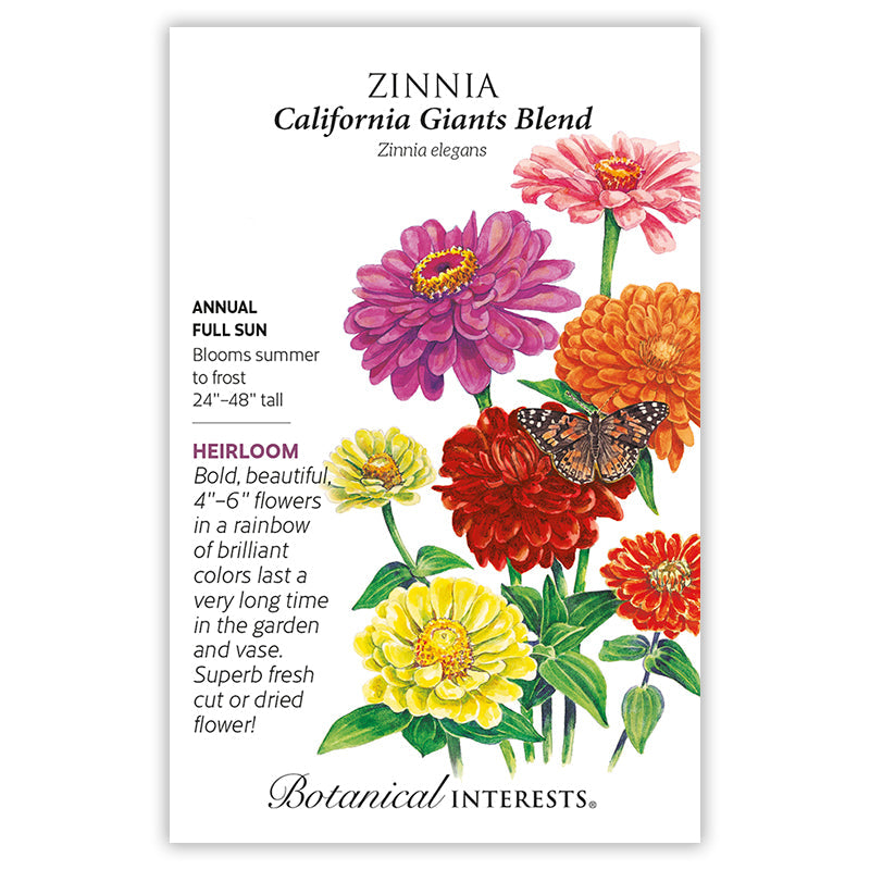 California Giants Blend Zinnia Seeds