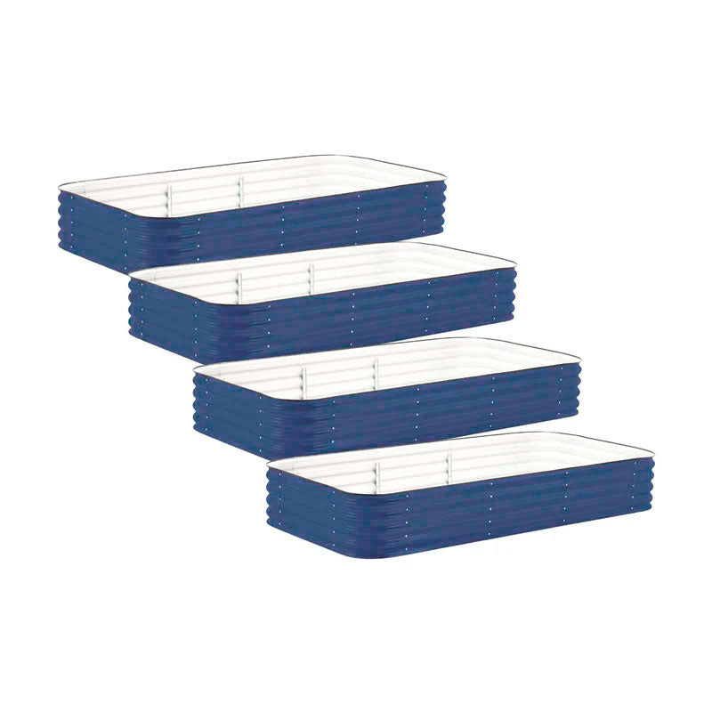 4-Pack Large Modular Metal Raised Garden Bed Kit - 15” Tall