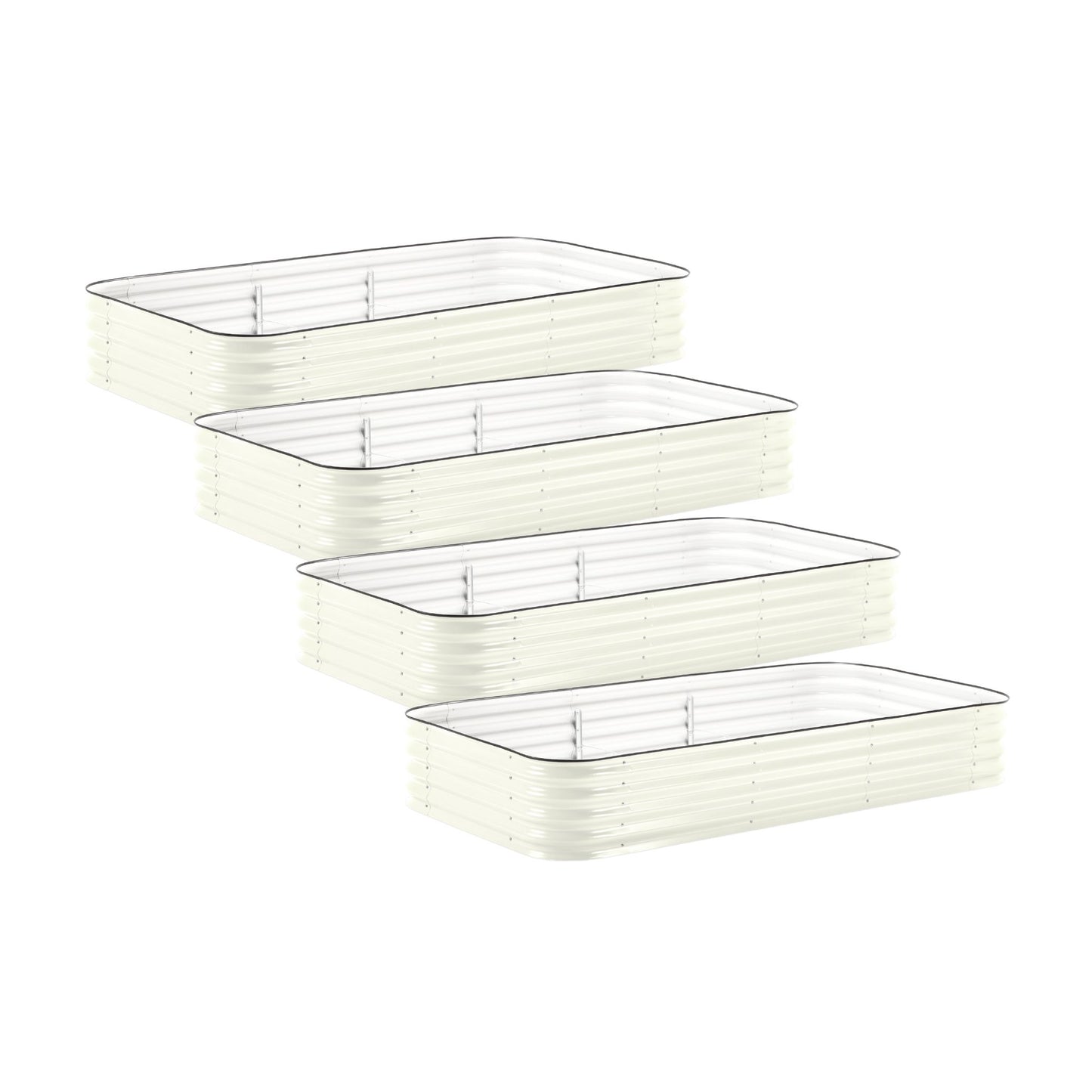 4-Pack Large Modular Metal Raised Garden Bed Kit - 15” Tall
