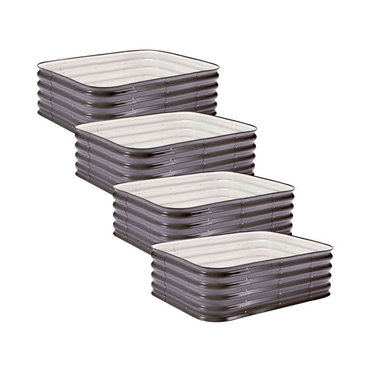 4-Pack Small Modular Metal Raised Garden Bed Kit - 15” Tall