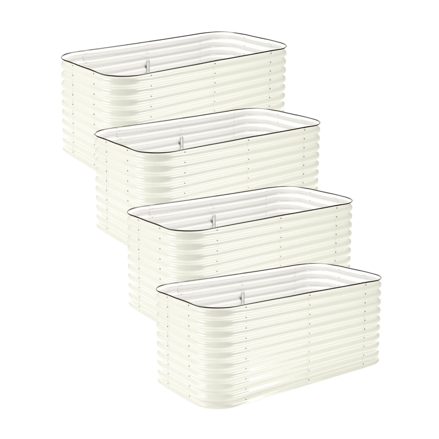 4-Pack Medium Modular Metal Raised Garden Bed Kit - 29” Extra Tall