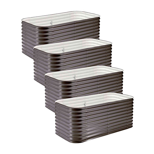 4-Pack Medium Modular Metal Raised Garden Bed Kit - 29” Extra Tall