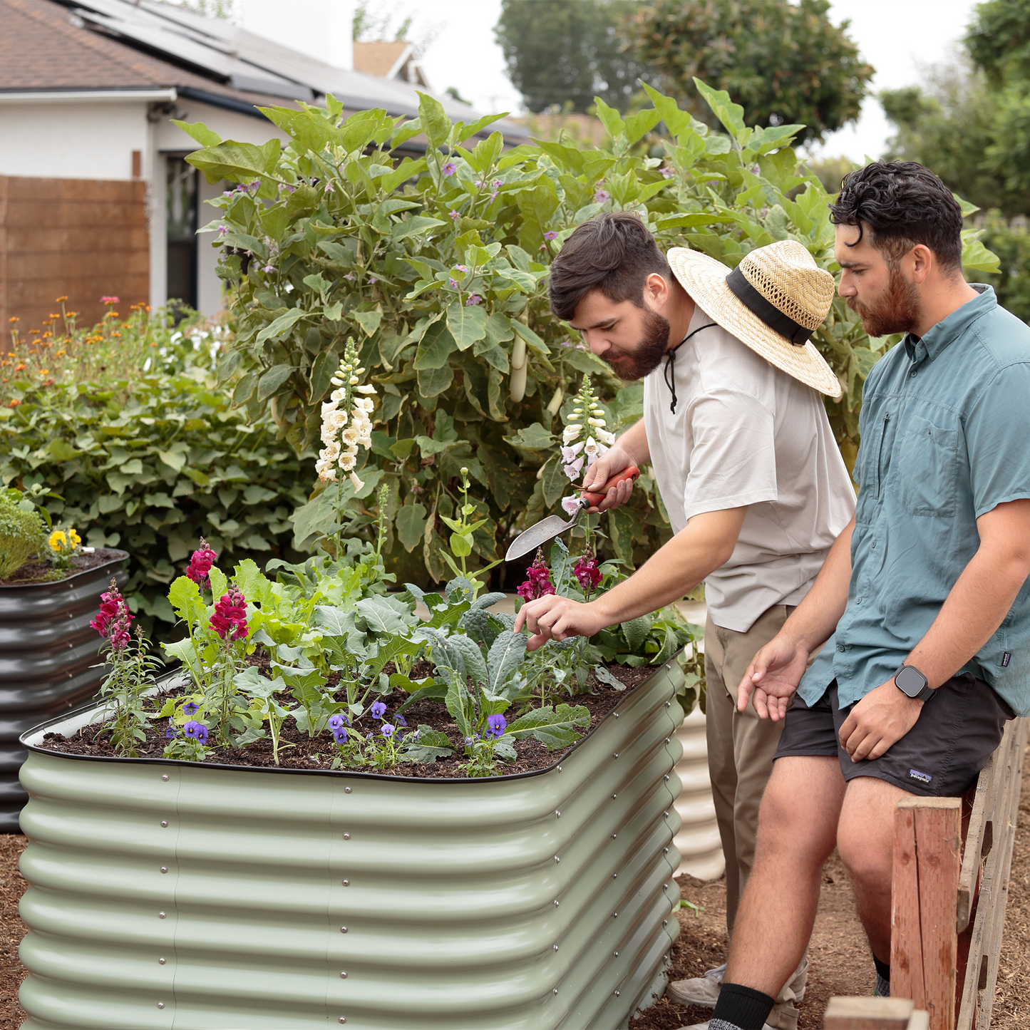 4-Pack Medium Modular Metal Raised Garden Bed Kit - 29” Extra Tall