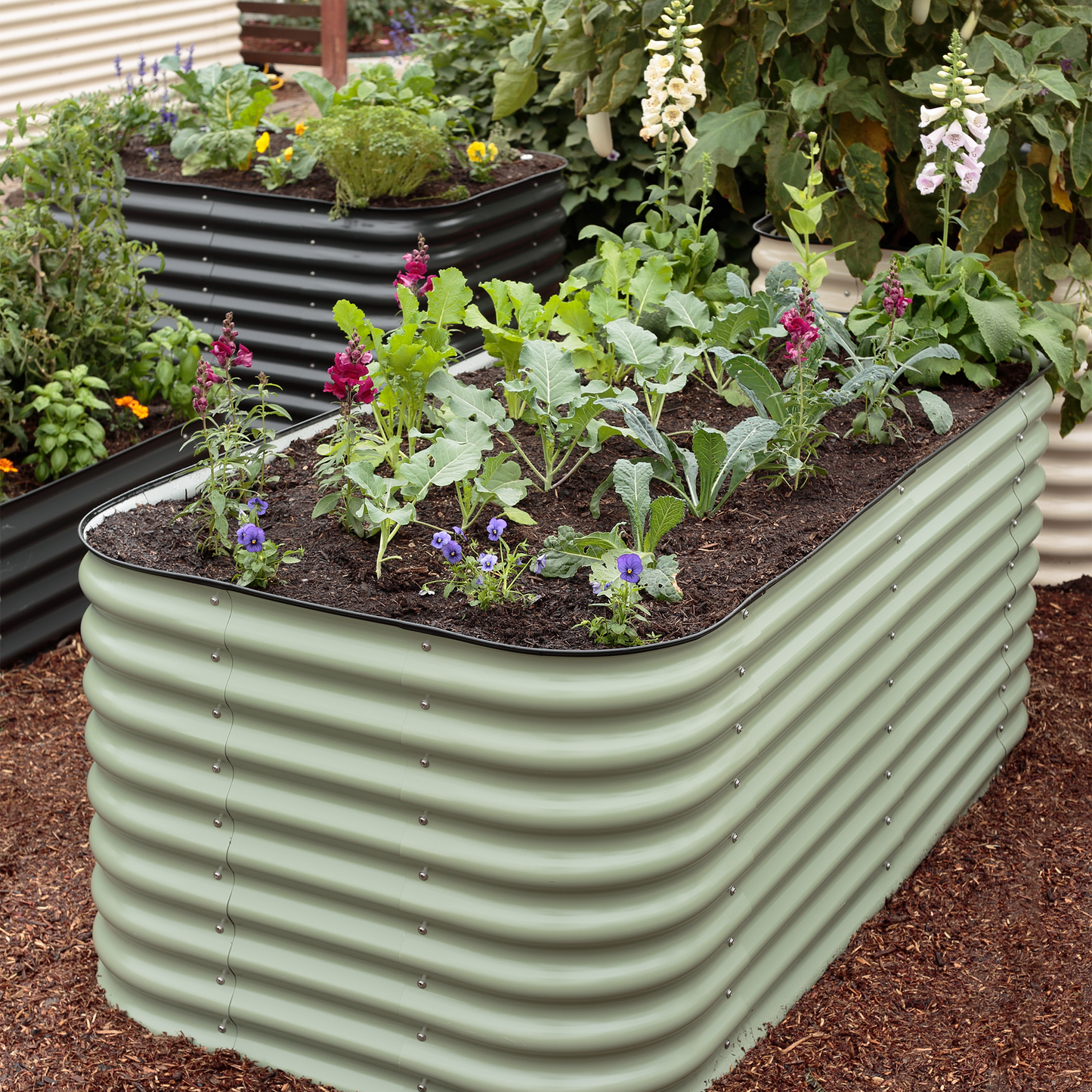 4-Pack Medium Modular Metal Raised Garden Bed Kit - 29” Extra Tall