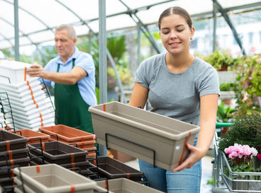 People working in the shop to stock black Friday seeds and other products