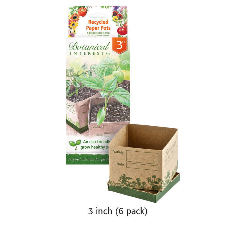 cardboard planting pots Recycled Paper Pots 4 Pack 4"x4"