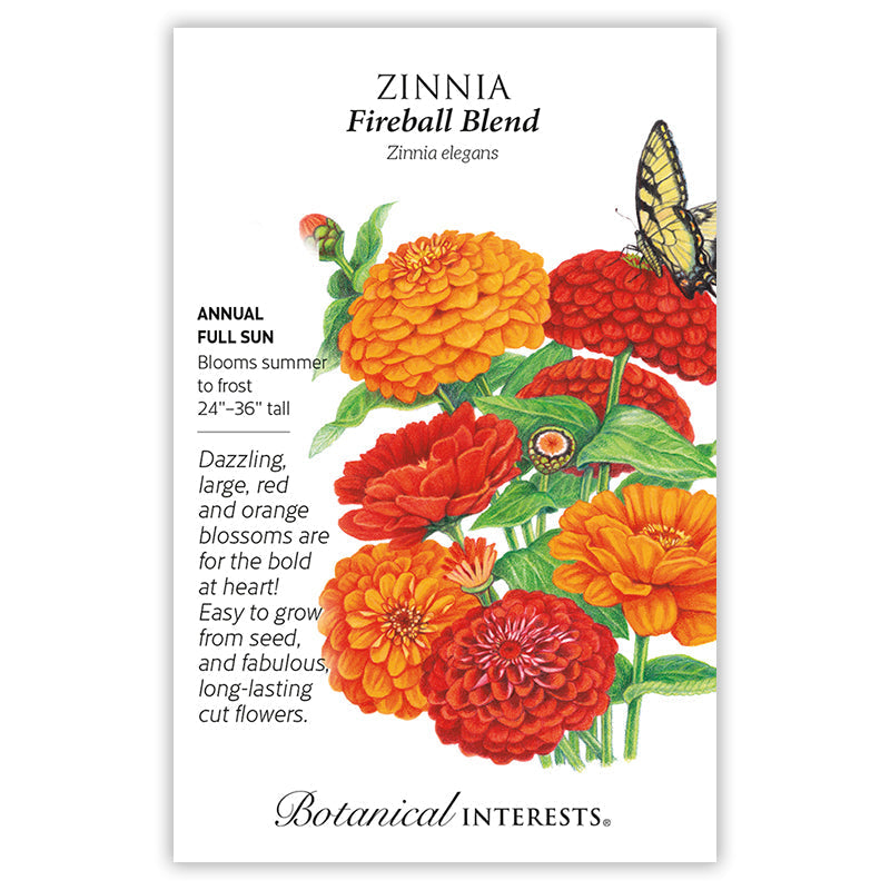 Fireball Blend Zinnia Seeds