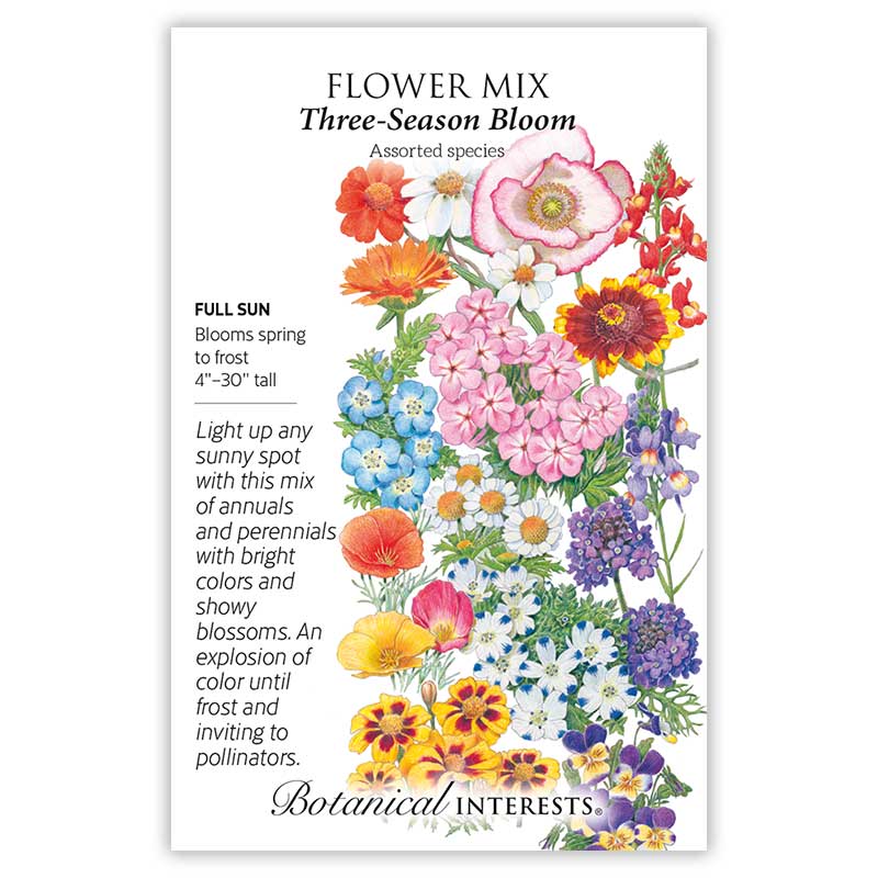spring plant seeds Three-Season Bloom Flower Mix Seeds