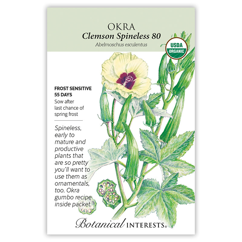 Clemson Spineless 80 Okra Seeds