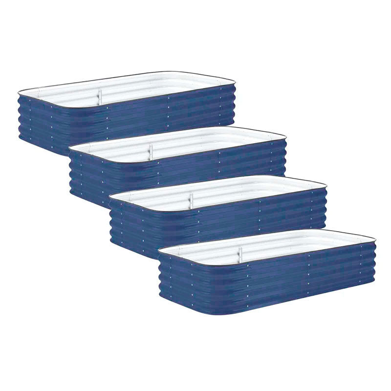 4-Pack Large Modular Metal Raised Garden Bed Kit - 15” Tall