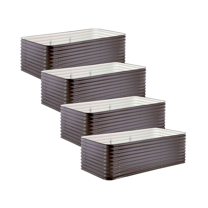 4-Pack Jumbo Modular Metal Raised Garden Bed Kit - 29” Tall