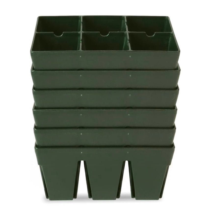 potted plant trays Botanical Interests High Quality Seeds | Epic 6-Cell Seed Starting Trays - 6 Trays / Pink