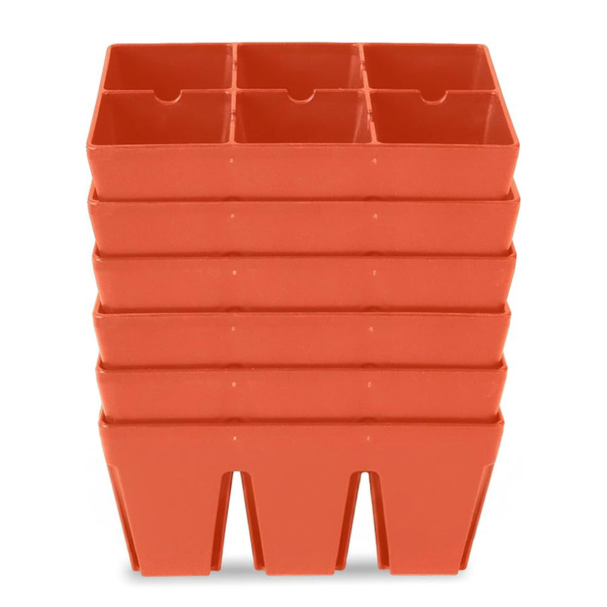 plant trays and pots Botanical Interests High Quality Seeds | Epic 6-Cell Seed Starting Trays - 6 Trays / Pink