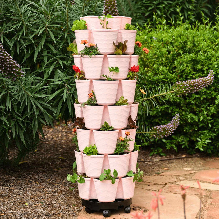 plastic planter baskets GreenStalk 7-Tier Vertical Planter Basketweave