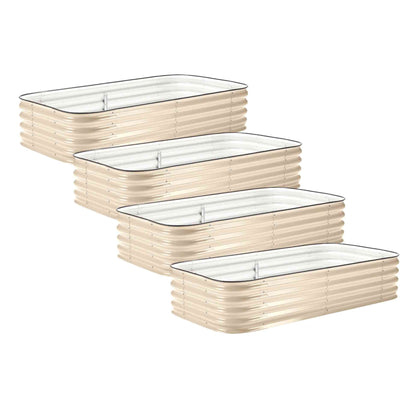 4-Pack Medium Modular Metal Raised Garden Bed Kit - 15” Tall