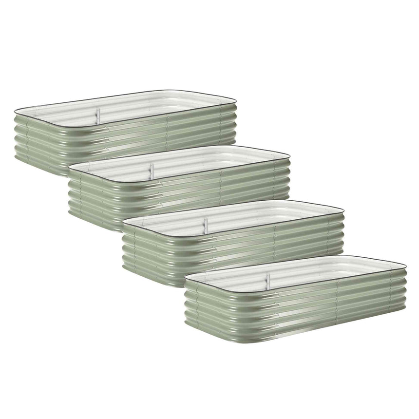 4-Pack Large Modular Metal Raised Garden Bed Kit - 15” Tall