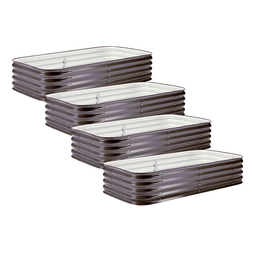4-Pack Large Modular Metal Raised Garden Bed Kit - 15” Tall