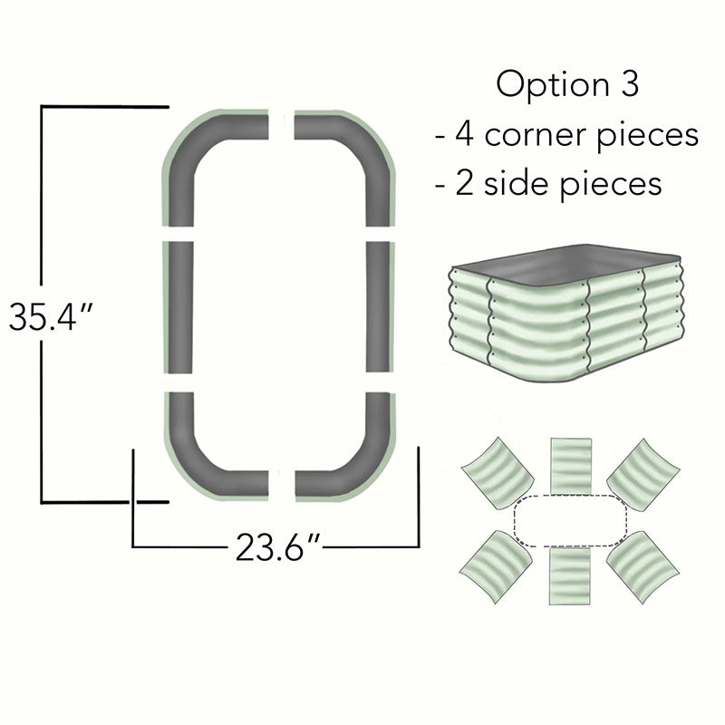Tall 6-in-1 Metal Raised Garden Bed