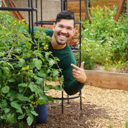 Kevin Espiritu in the garden